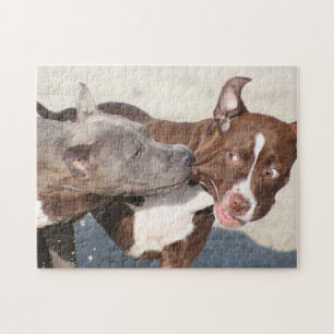 Vrienden bij het spelen - Pitbull-Puppies Legpuzzel