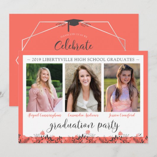 Vrienden Broers en Zussen Afstudeerfeest Koraal Bl Kaart (Voorkant / Achterkant)