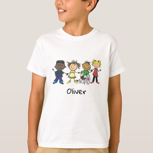 Vrienden — Cartoon Stijl Kinder T-shirt (Voorkant)