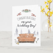 VRIENDEN™ | Central Perk Bruiloft Kaart (Gele Bloem)