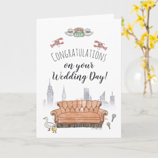 VRIENDEN™ | Central Perk Bruiloft Kaart (Gele Bloem)