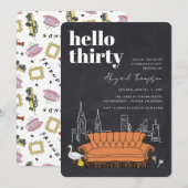 VRIENDEN™ | Central Perk Chalkboard 30e verjaardag Kaart (Voorkant / Achterkant)