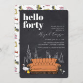 VRIENDEN™ | Central Perk Chalkboard 40e verjaardag Kaart (Voorkant / Achterkant)