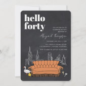 VRIENDEN™ | Central Perk Chalkboard 40e verjaardag Kaart (Voorkant)