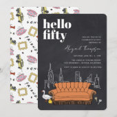 VRIENDEN™ | Central Perk Chalkboard 50e verjaardag Kaart (Voorkant / Achterkant)