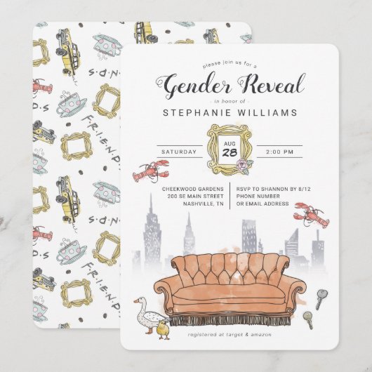 VRIENDEN™ | Central Perk Geslacht onthullen Baby s Kaart (Voorkant / Achterkant)