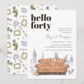 VRIENDEN™ | Central Perk Waterverf 40e verjaardag Kaart (Voorkant / Achterkant)