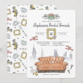 VRIENDEN™ | Central Perk Waterverf bruidsbrunch Kaart (Voorkant / Achterkant)