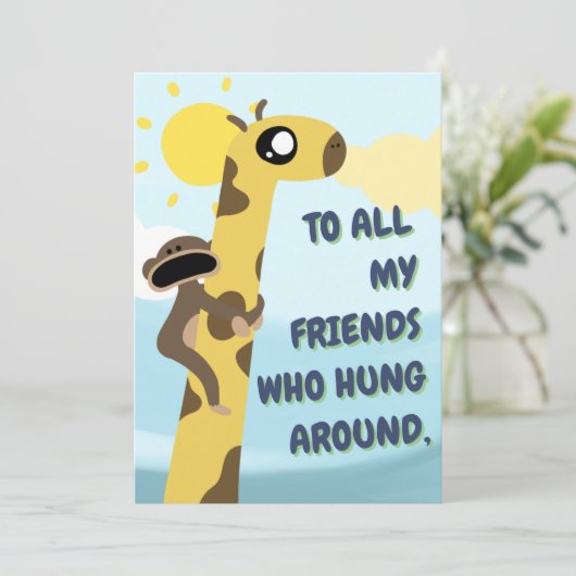 "Vrienden" Dank je kaart (Staand voorkant)