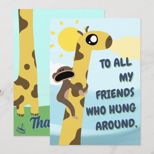 "Vrienden" Dank je kaart (Voorkant / Achterkant)