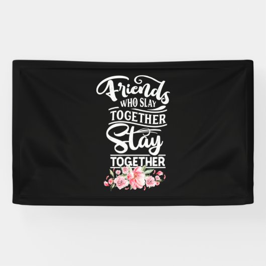 Vrienden Die Bij Elkaar Blijven Spandoek (Horizontaal)