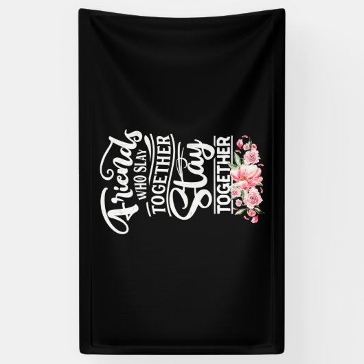 Vrienden die samen blijven spandoek (Verticaal)