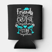 Vrienden die samen cruisen blijven samen cadeau blikjeskoeler (Achterkant)
