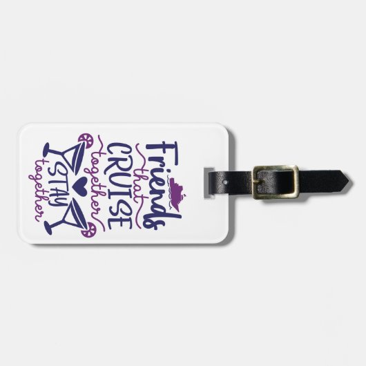 Vrienden die samen cruisen op vakantie bagagelabel (Voorkant horizontaal)