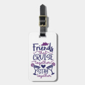 Vrienden die samen cruisen op vakantie bagagelabel (Voorkant verticaal)