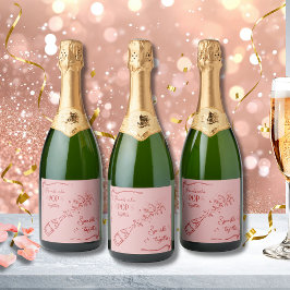 Vrienden die samen knallen schitteren Galentine Sparkling Wijnetiket