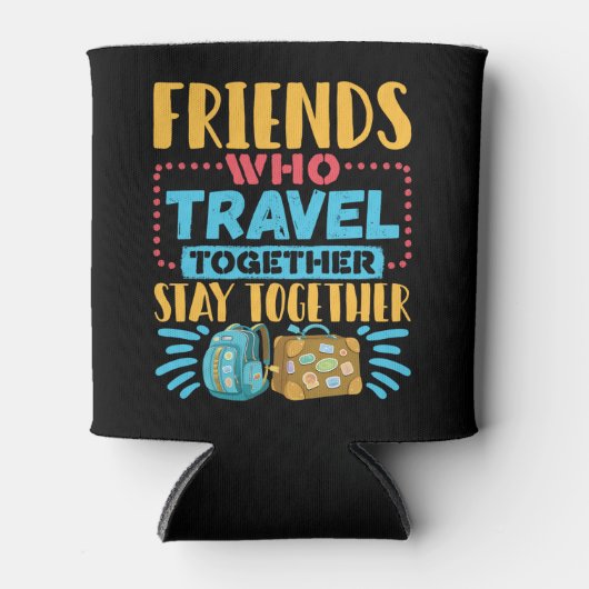 Vrienden die samen reizen, blijven samen blikjeskoeler (Voorkant)