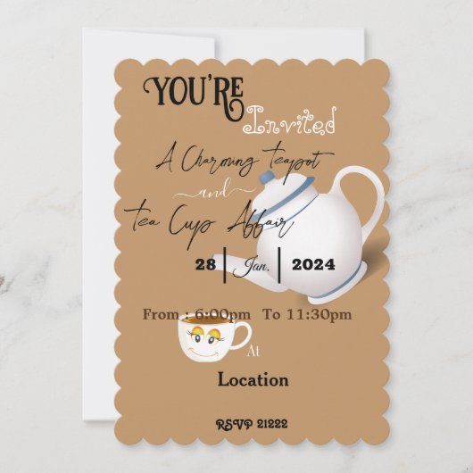 Vrienden die samen thee party krijgen kaart (Voorkant)