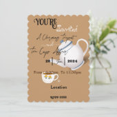 Vrienden die samen thee party krijgen kaart (Staand voorkant)