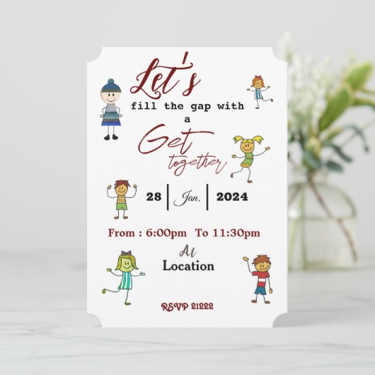 Vrienden die samenkomen kaart (Staand voorkant)