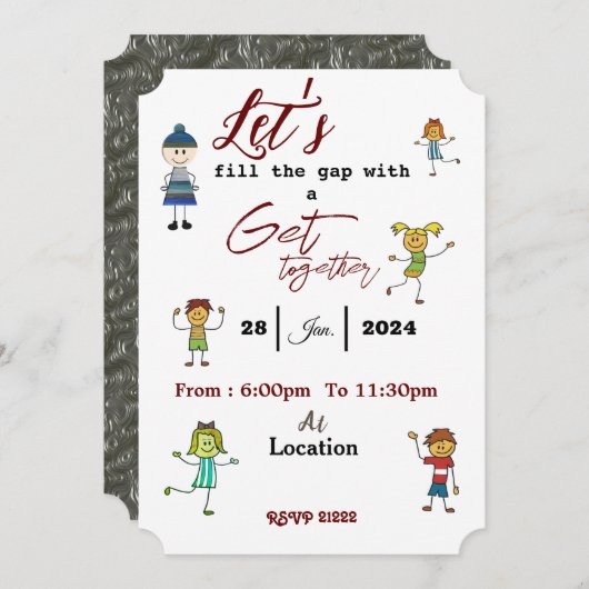 Vrienden die samenkomen kaart (Voorkant / Achterkant)