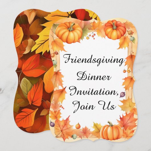 Vrienden die uitnodigen voor een diner, doe mee kaart (Voorkant / Achterkant)