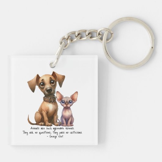 Vrienden - Dieren Sleutelhanger (Achterkant)