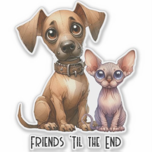 Vrienden - Dieren Sticker (Voorkant)