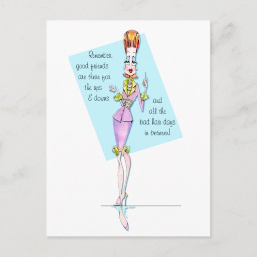 Vrienden door Goede en Slechte Hair Dagen Briefkaart (Voorkant)