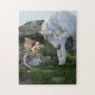 Vrienden Eenhoring en Baby Draak Fee Staart Legpuzzel