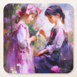 Vrienden en Bloemen 2 Kartonnen Onderzetters