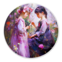 Vrienden en Bloemen 2 Keramische Knop