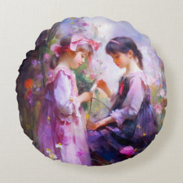 Vrienden en Bloemen 2 Rond Kussen