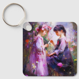 Vrienden en Bloemen 2 Sleutelhanger