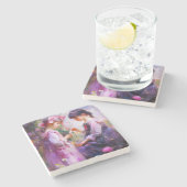 Vrienden en Bloemen 2 Stenen Onderzetter (Zijkant)