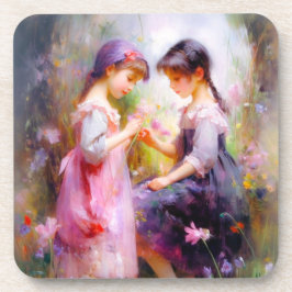 Vrienden en bloemen bier onderzetter