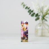 Vrienden en Bloemen Bladwijzer Mini Visitekaartje (Staand voorkant)