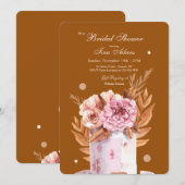 Vrienden en bloemen Bridal Shower Invitation Kaart (Voorkant / Achterkant)