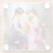 Vrienden en bloemen glazen onderzetter (Achterkant)