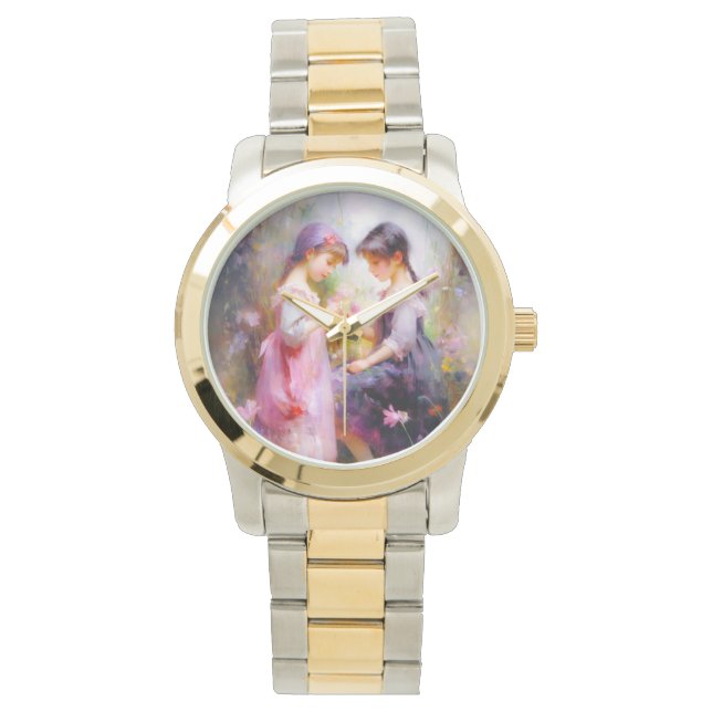 Vrienden en bloemen horloge (Voorkant)