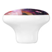 Vrienden en bloemen keramische knop (Zijkant)