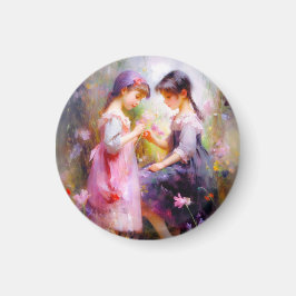 Vrienden en bloemen magneet