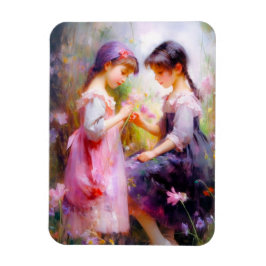 Vrienden en bloemen magneet