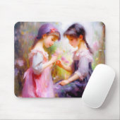 Vrienden en bloemen muismat (Met muis)