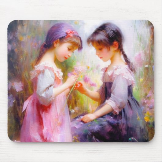 Vrienden en bloemen muismat (Voorkant)