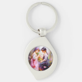 Vrienden en bloemen sleutelhanger