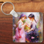 Vrienden en bloemen sleutelhanger (Voorkant)