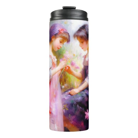 Vrienden en bloemen thermosbeker (Voorkant)