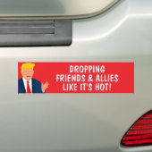 Vrienden en bondgenoten laten vallen alsof het Tru Bumpersticker (Op auto)