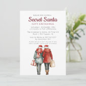 Vrienden en cadeautassen Geheim Kerstfeest Kaart (Staand voorkant)